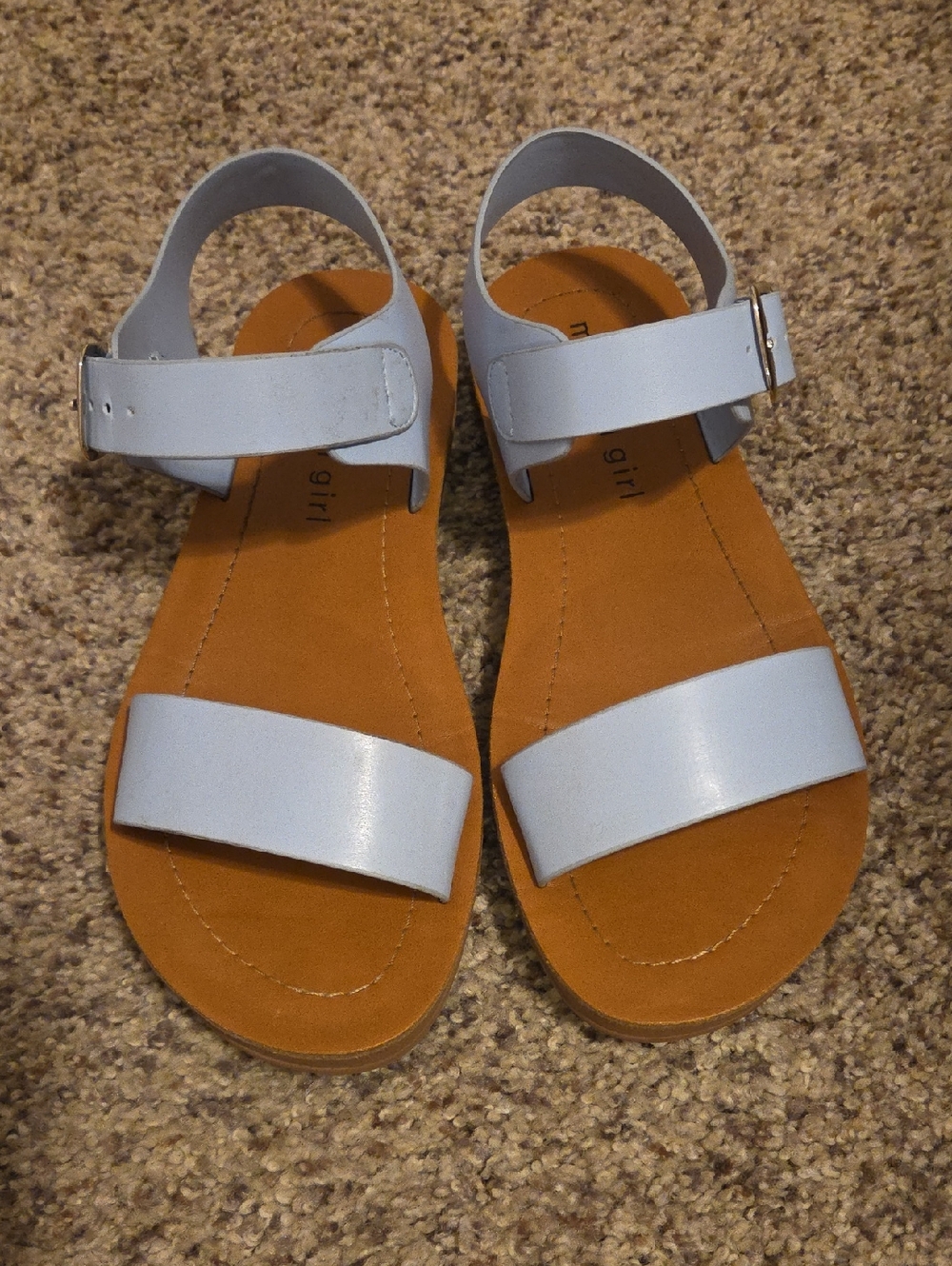 Madden Girl Light Blue Two-Strap Ankle Sandals for Kids